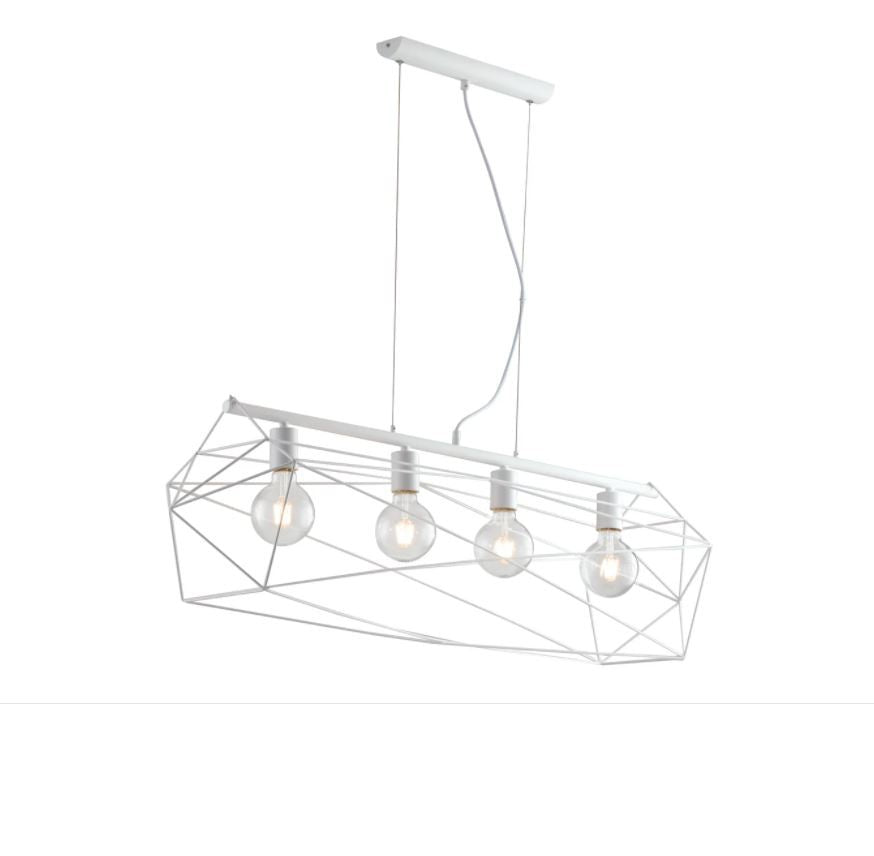 Sospensione dal design geometrico metallo bianco o nero-oro 4XE27 non incl. ABRAXAS Sospensione dal design geometrico metallo bianco o nero-oro 4XE27 non incl. ABRAXAS